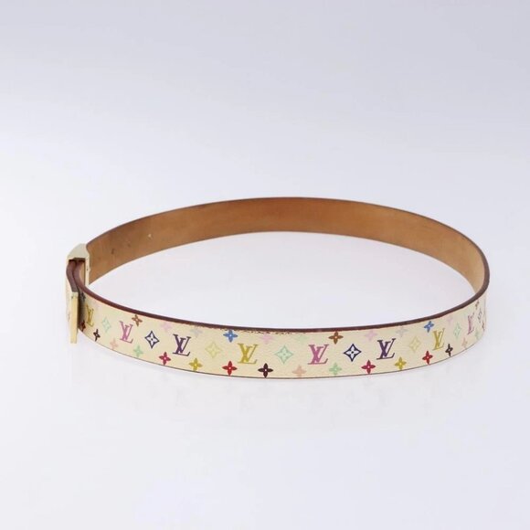 LOUIS VUITTON Monogram Multicolor Ceinture Belt White LV Auth 136549 - Picture 2 of 14
